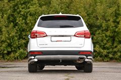 Защита заднего бампера двойная угловая 63/51 мм (НПС) HAVAL H6 2014-